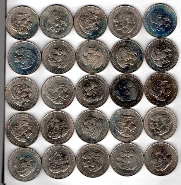 Great Britain. Charles & Diana Crowns, 1981, x 25. Post Free.          DY18476