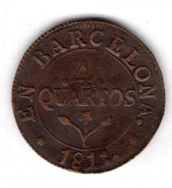 Spain. Barcelona, 4 Quartos 1811.                 DY18497
