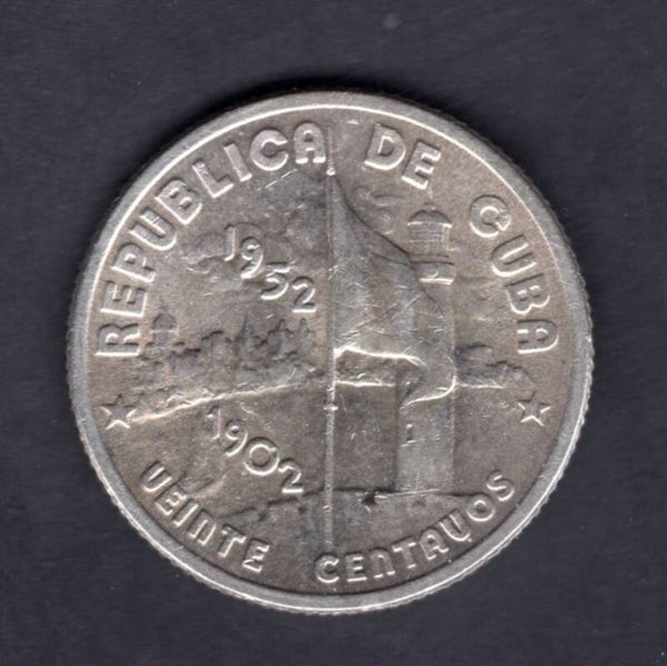 Cuba. 20 Centavos 1952.              DY18498