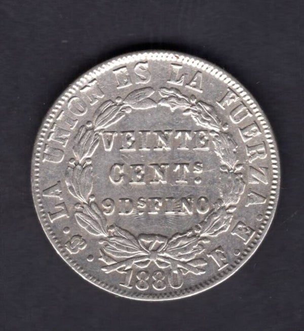 Bolivia, 20 Centavos, 1880.                         DY18499