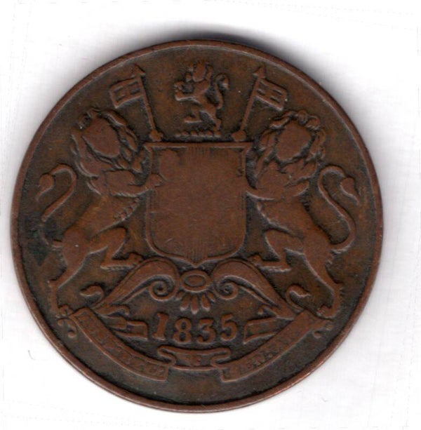 East India Company. 1/2 Anna 1835.    DY18540