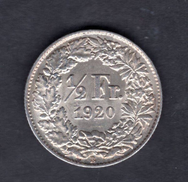 Switzerland. 1/2 Franc 1920.    DY18559