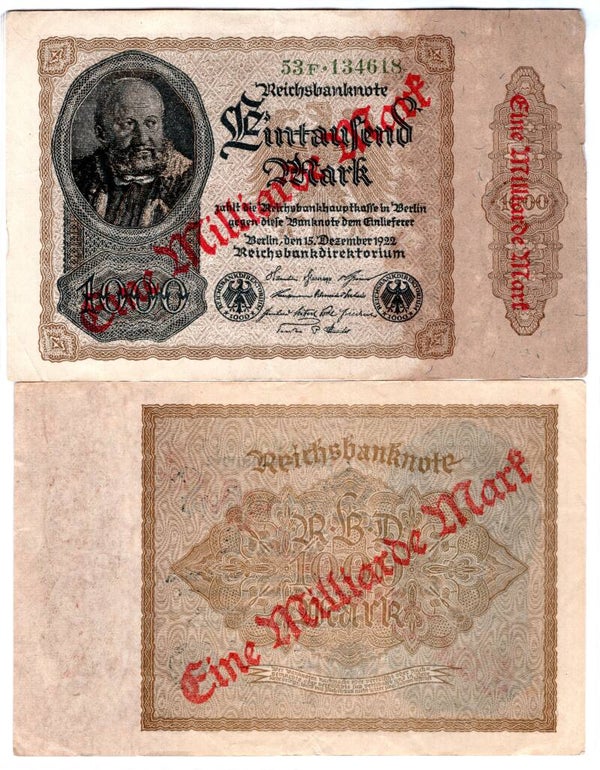Germany. Milliarde Mark. 15-12-1922. various series NVF.