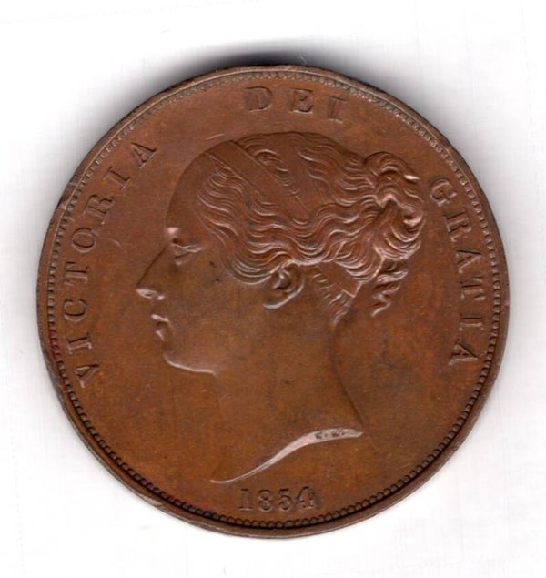 Great Britain, Penny 1854. Lustrous AU.             DY18663