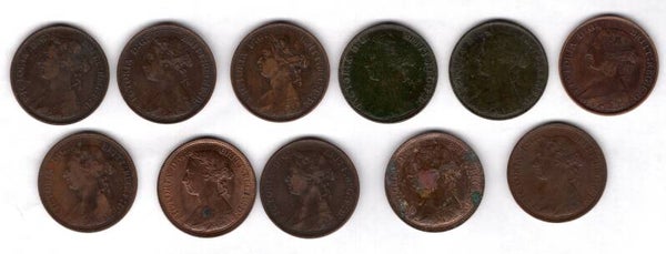 Great Britain, Victoria, 11 Halfpennies.   DY18819