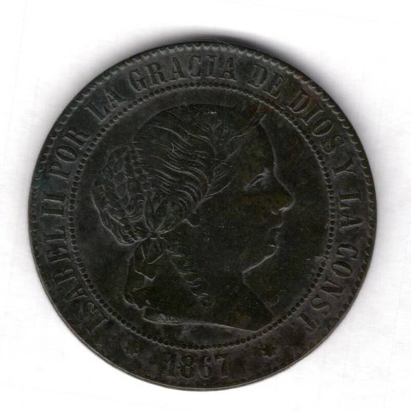 Spain, 5 Centimos 1867.                             DY18930