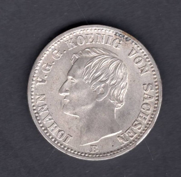 Germany. Saxony, 1/6th Thaler 1866B.               DY18945