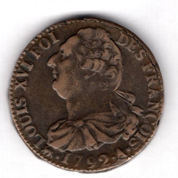 France. Louis XVI. 2 Sols 1792A.                      DY18959
