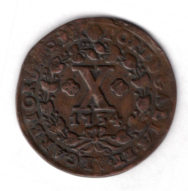 Portugal. 10 Reis 1734.    DY18985