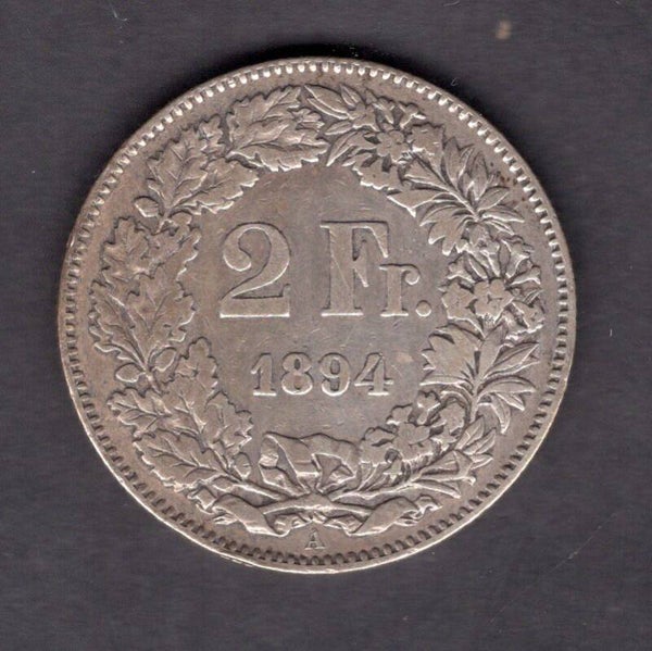 Switzerland. Two Francs 1894A.   DY19004