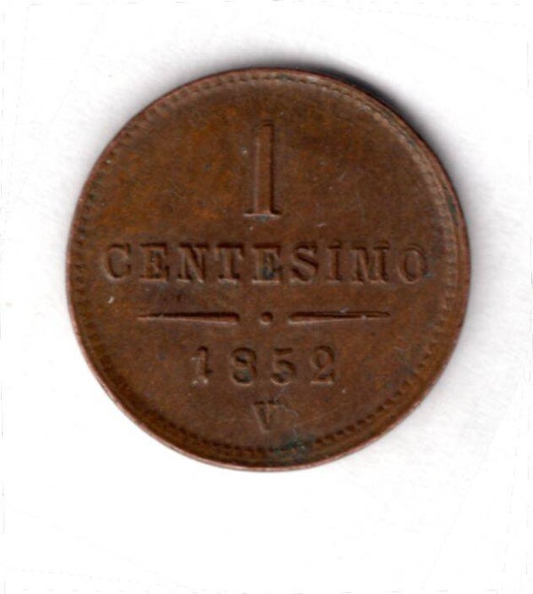 Lombardy-Venezia. Centesimo 1852V.   DY19023.