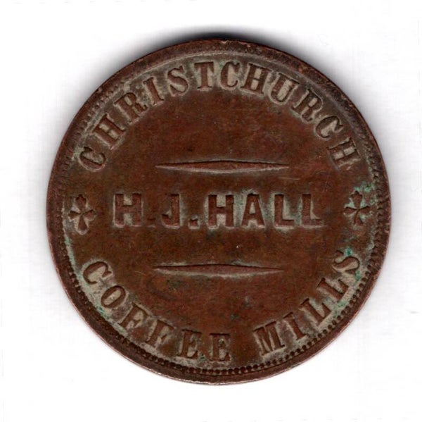 New Zealand. Christchurch. H.J.Hall Coffee/Grocer Token.   DY19030