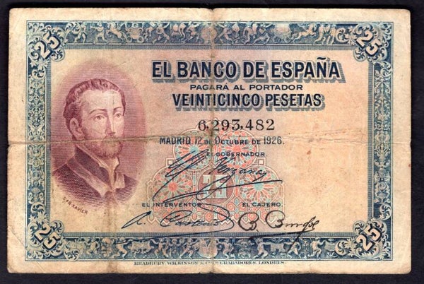 Spain. 25 Pesetas 1926. 6,293,482. Fine.  DY19046