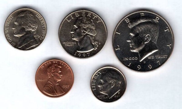 USA. 5 Coin Set 1997P.   DY19066