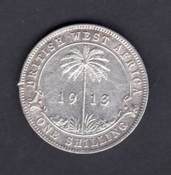 British West Africa, Shilling. 1913H.  Cleaned                             DY19117