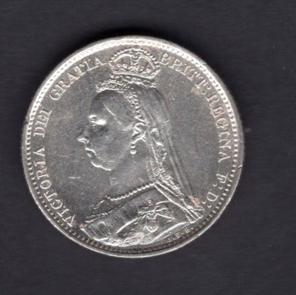 Victoria. Sixpence 1887. Cleaned.   DY19119
