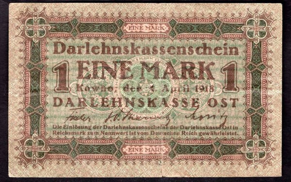 Germany. Occupation Lithuania  Mark 1918. F.0912151. Fine.   DY19180