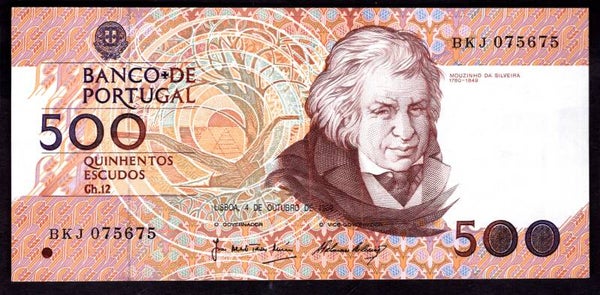 Portugal. 500 Escudos. 4-10-1989. BKJ 075675. Crisp NVF.   DY19244