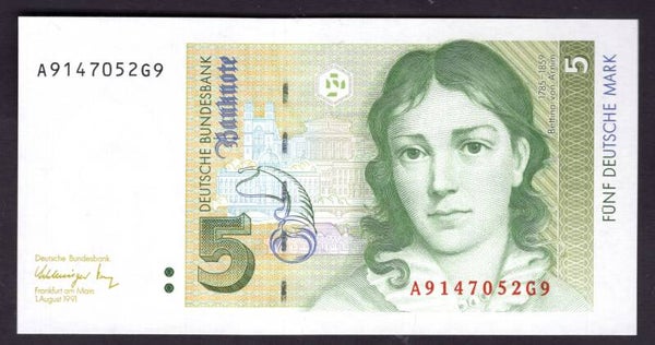 West Germany. 5 DMK 1991. A9147052G9. AU+.   DY19251