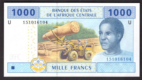 Central African States, 1,000 Francs 2002, U 151016104. AU.   DY19282