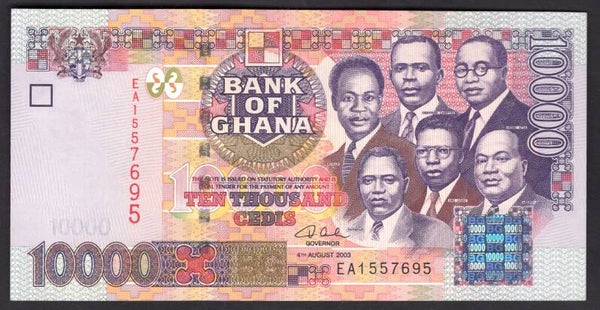 Ghana. 10,000 Cedis 4-8-2003 EA1557695. AU+.   DY19284