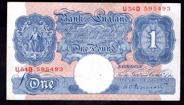 Peppiatt. Pound (1940) U54D 595493 F-VF.   DY19294
