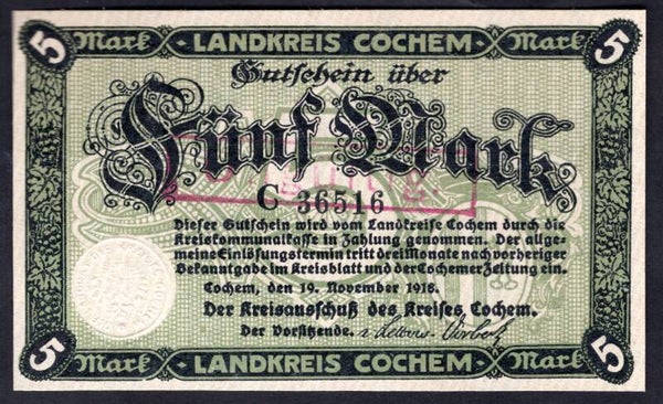 Cochem. 5 Mark 1918. C36516. GEF.   DY19320
