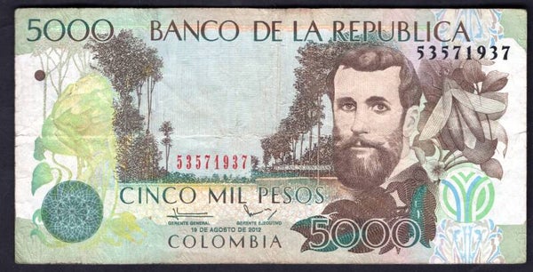 Colombia. 5,000 Pesos 2012. 53571937. GF+.   DY19345