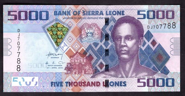 Sierra Leone. 5,000 Leones 2010. DJ707788. AU-UNC.   DY19352