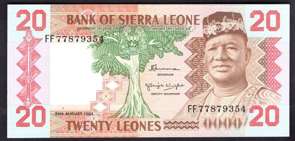 Sierra Leone. 20 Leones 1984. FF77879354. AU-UNC.   DY19353