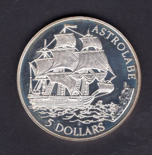 Cook Islands. $5 1992 silver proof approx 3cm dia.   DY19426
