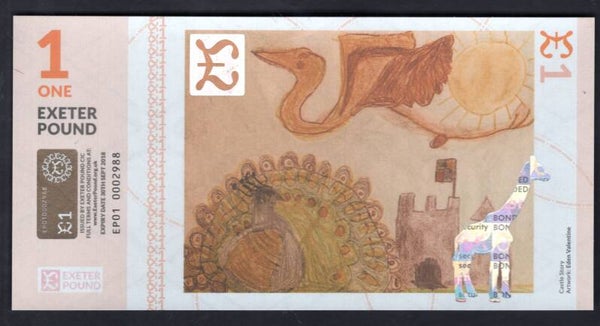 Great Britain. Exeter £1. Exp 2018. EP01 0002988. UNC.  DY19493