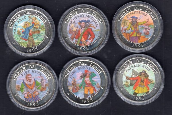 Cuba. Pirates of the Caribbean 6 x 1 Peso 1995.   DY19519