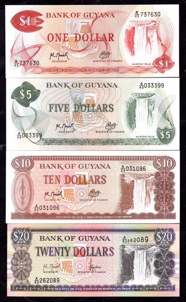 Guyana. 7 notes, $1-$500.   DY19523