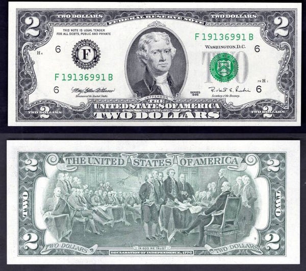 USA. FRN $2 1995 AU.  dy19535