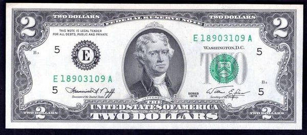 USA. $2 Richmond, series 1976, E18903109A. AU.   DY19537