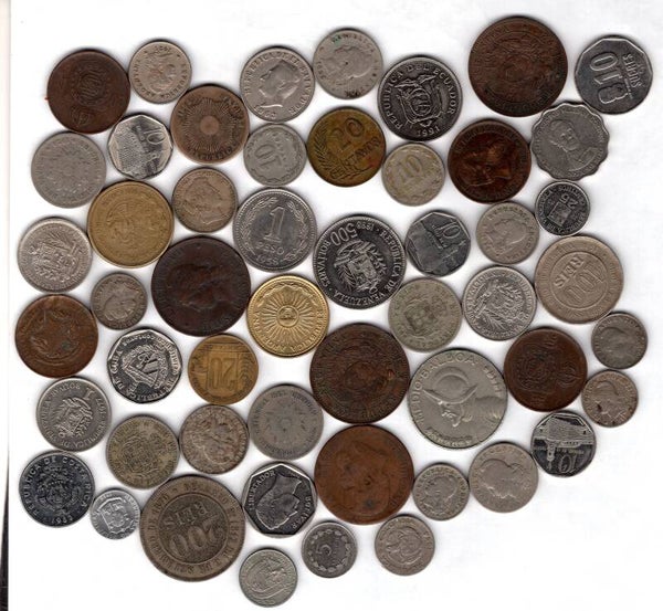 South America. 100 Non Silver Coins.   DY19541.