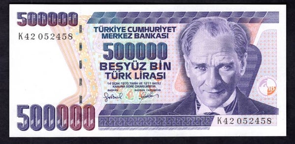 Turkey. Five Million Lira (1997) K42 052458. AU-UNC.   DY19559