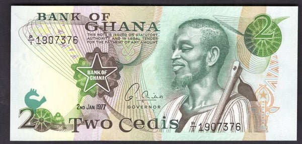 Ghana. 2 Cedis 1977, P/1 1907376. UNC.   DY19608
