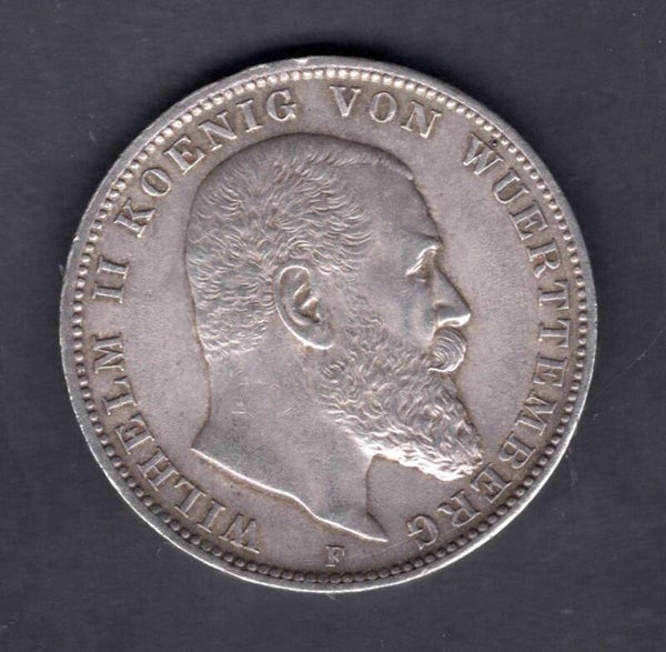 Germany. Wurtemberg. Three Marks 1910F.   DY19626