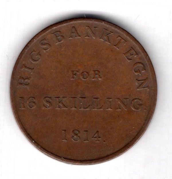 Denmark, Rigsbank 16 Skilling. 1814.           DY19656