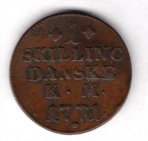 Denmark. Skilling 1771.   DY19700