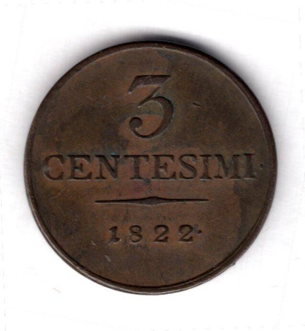 Lombardy-Venezia. 3 Centesimi 1822V.   DY19702