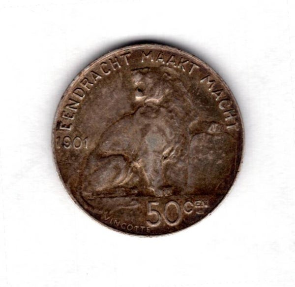 Belgium. 50 Centimes 1901.    DY19755