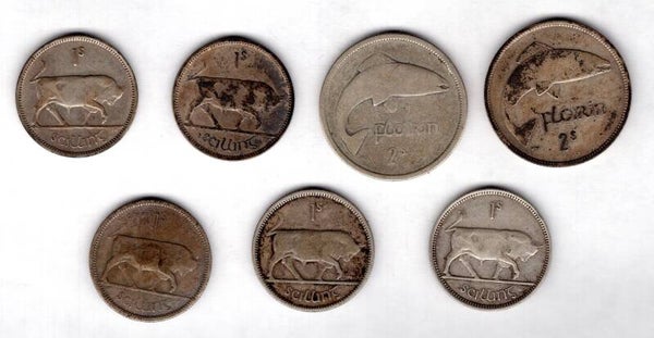 Ireland. Seven Silver Coins.   DY19769