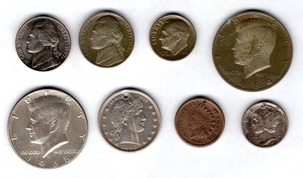 USA. 8 coins, details below.          DY19775.