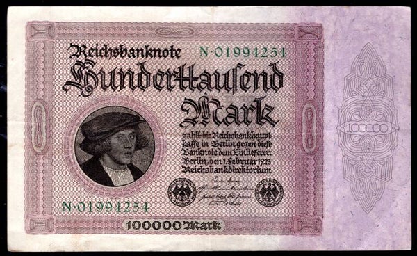 Germany. 100,000 Mark, 1923. Crisp VF.   DY19785d