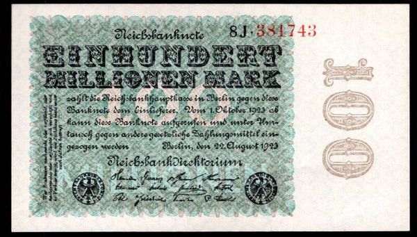 Germany. 100 Million Mark 1923. GEF.  DY19788f