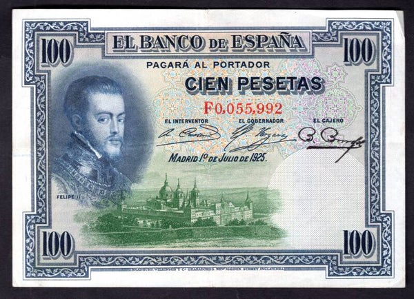 Spain. 100 Pesetas 1925.F0,055,992. VF-EF.   DY19866