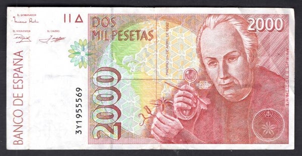 Spain. 2,000 Pesetas 1992. 3Y1955569. GF.   DY19869